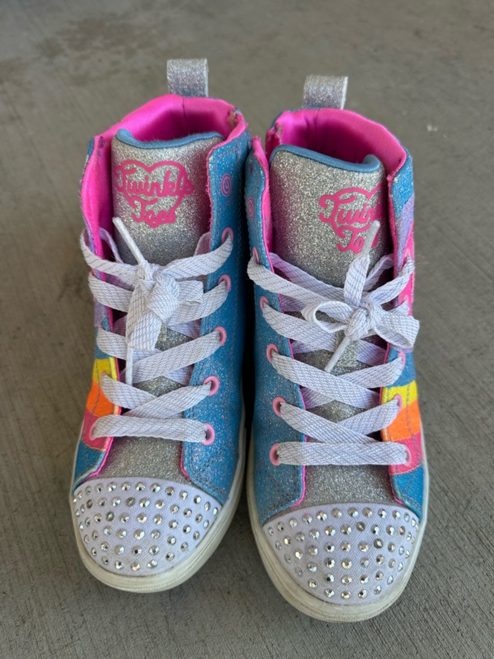 GUC Skechers Girls Twinkle Toes Heart Pop Light Up High-Top Sneakers size 3 - Picture 7 of 10